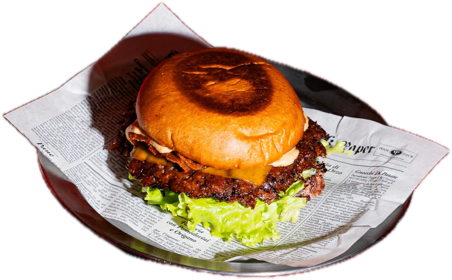 Smash burger Duccio su fondo nero